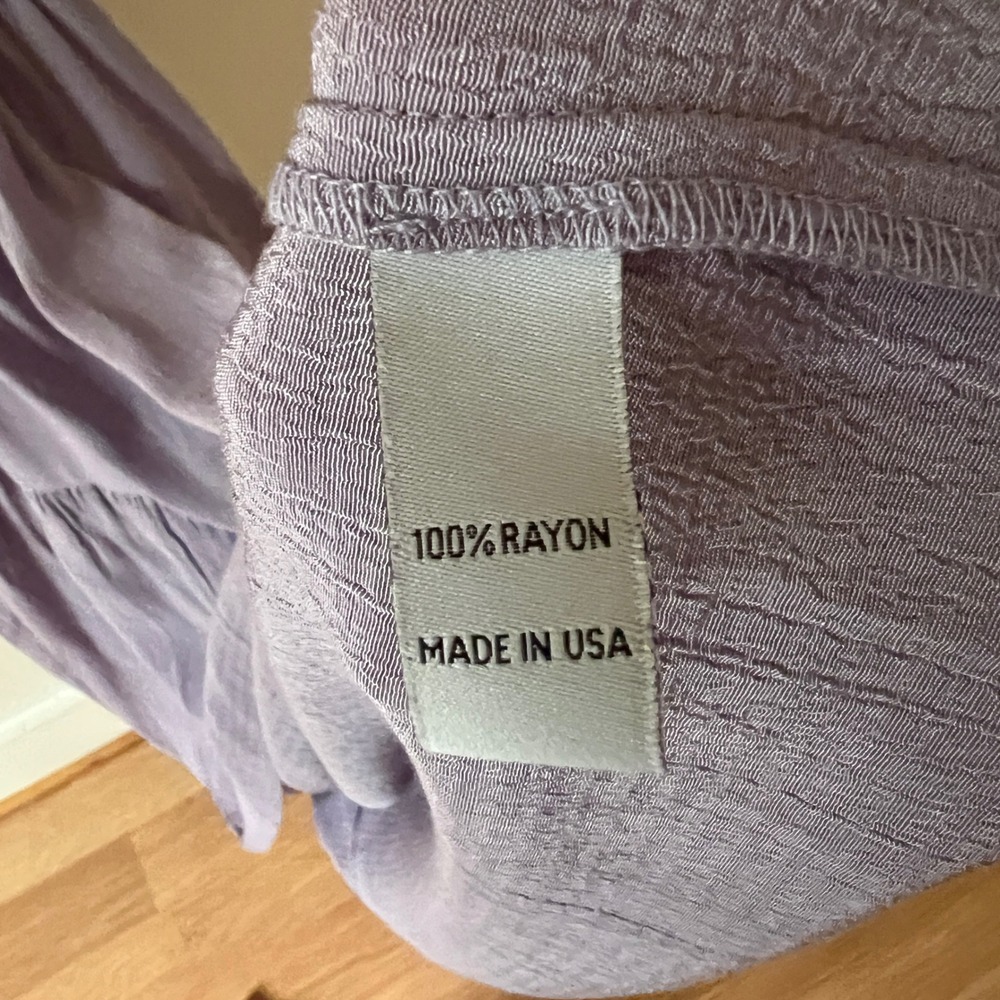 Christy Dawn Delphine Dress Lavender Purple Rayon Tiered Open Back Maxi Small - Picture 5 of 15